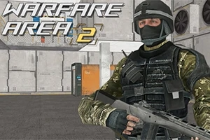 Żołnierz w umundurowaniu bojowym i hełmie z karabinem w rękach na tle wnętrza przemysłowej hali