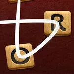 Drewniane płytki z literami D, R, O połączone białą linią na ciemnoczerwonym tle