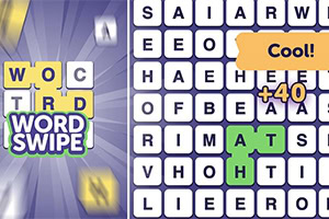 Łamigłówka słowna z literami w kratkach i animowanym napisem Cool!