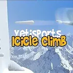 Yeti skacze w powietrzu nad ośnieżonymi górami, a obok stoi zaskoczony pingwin z czerwonym sercem po lewej stronie