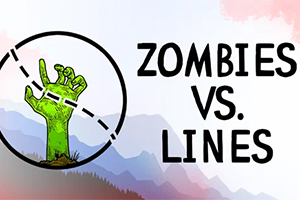 Zielona ręka zombie wyłania się z ziemi obok tytułowego napisu Zombies vs