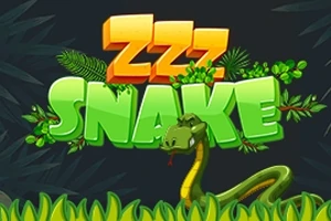 Napis ZZZ SNAKE z motywem zielonego węża i roślinnością w tle