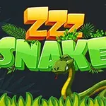 Napis ZZZ SNAKE z motywem zielonego węża i roślinnością w tle